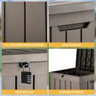 51 Gallon Outdoor Storage Box Rattan Garden Cushion Organizer Patio Deck Cabinet