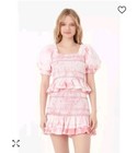 Free The Roses Tie-dye Smocked Detail Puff Sleeve Ruffle Top   Skirt Set Size M 