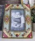 Set Of 2 Southwestern Indian Aztec Diamond Vectors Geometry 4 x6  Picture Frames
