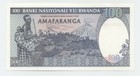 Rwanda 100 Francs 24-4-1989 Pick 19 Unc Uncirculated Banknote Serial Y