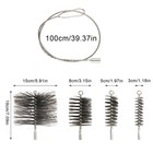 5pcs Pipe Brush Steel Wire Chimney Cleaning Brush For Rust Fireplace Flue Pipe