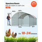 Uimoso Spacious Metal Chicken Coop 9 8x13x6 6 Ft Walk-in Enclosure With Cover