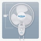 Hurricane Supreme 16 Inch 90 Degree Oscillating 3 Speed Wall Fan  White  2 Pack 