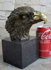 Bust American Bald Eagle Bronze Marble Sculpture Statue Figurine Art Deco Statue