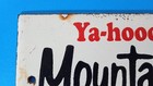 Vintage Mountain Dew Yahoo Soda Porcelain Enamel Sign 8  X 4  Inches