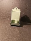 Vintage Tin Kitchen Matchbox Holder Metal Wall Mount Painted Lime Green 