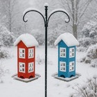 Family 2 Pk Metal Wild Bird House Feeder  Weatherproof Design For Easy Cleani   