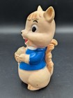 Vtg Rubber Squirrel With Acorn Working Squeaky Toy Doll Anthropomorphic See Pics