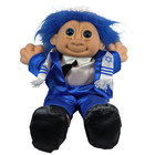 Vintage Russ Rabbi Troll Dolls Lot 2 Blue Hair Jewish Star Of David Dolls