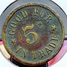 Smelterville  Nevada  mike Basta And Co   G f 5   Saloon Trade Token Sp7224