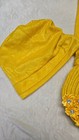 Gold African Head Wrap With Exquisite Stones   Adjustable Extension Straps