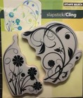 New Penny Black Rubber Stamp Longing Set Of 2 Flower Flourishes Set   