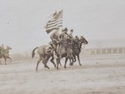 Antique Photo Western Us Army Horse And Wagon Troops Calvary Marching Rrp 242