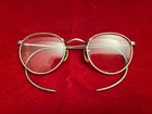 Vintage Child   s Oval Silver Tone Metal Wire Rim Eyeglasses Cable Temples W  Case