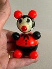 Super Rare Antique Celluloid Pie-eyed Mickey Mouse Rattle - All Original