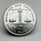 Apm Silver Trade Unit American Eagle   Flag 1 Oz Troy 999 Fine Vintage Round  53