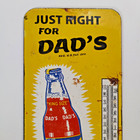 Vintage Dad s Old Fashined Root Beer Porcelain Enamel Metal Sign Size 9  X 4 