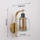 Mid Century Modern Wall Sconce  Antique Brass Single Globe Vintage Industrial   
