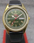 Vintage Seiko 5 Automatic 6309a Day-date Men s Watch Green Dial Japan Made 