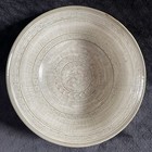 Antique Korean Inlaid Slip Floral Pattern Large Pottery Buncheong Bowl