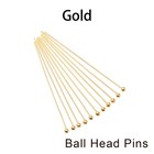 100-200pcs lot 10-70mm Heads Eye Flat Head Pin Gold Plated Ball Pins For Jewelry