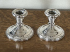 Vintage Antique Pair Sterling Silver Amston 3  Candle Stick Holders  540 - Euc