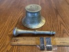Antique 19th Century Brass Mortar   Pestle Apothecary Druggist Muddling Herbs