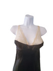 Victorias Secret Vintage Slip Dress S Negligee Nightie Black Silk Lace Tie Back
