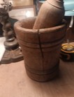 Antique Wood Motar And Pestle