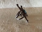 Very Early And Rare Navajo Silver And Turquoise Scarf Slide N R 