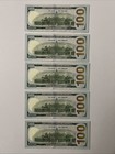 Lot Of 5 Series 2009a Sequential Us  100 Dollar Bills Star Notes Unc  lot  4 