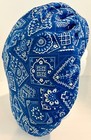 Royal Blue Western Print Size Large Medical Bouffant Scrub Cap Surgery Hat