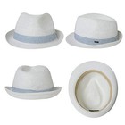 Fancet Packable Straw Fedora Panama Sun Summer Beach Hat Cuban Trilby Men Wom   