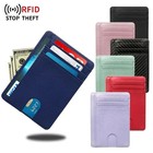For Men Leather Wallet Rfid Blocking Credit Card Holder Id Window Front Pocket