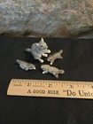 Miniature Bone China Gray Mouse 4 Pc Family