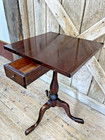 Vintage Mahogany Tea Table Colonial Style With Drawer Lamp Table