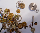Large Lot Of Watch Parts Wheels Gears Shafts Ect