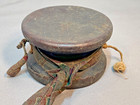 Tibetan Handmade Small Damaru Antique Leather   Wood Drum