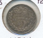 Lot Of 10 Great Britain Silver Three Pence Coins 1875-1886