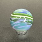 Contemporary Handmade Art Glass Marble 1 09  Abstract Blue Purple Green Boro Mib
