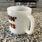 1970s Vintage Dunkin  Donuts Mug Glasbake Milk Glass Coffee Cup 