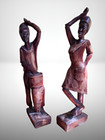 Vintage Hand Carved African Ebony Wood Sculpture