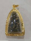 Phra Lp Tuad Wat Phako Gold Micron Case Pendant Talisman Thai Buddha Amulet