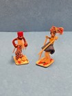 Antique 2  1930s  Chenille   Celluloid Miniature Ski Couple Figures