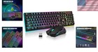 Wireless Gaming Keyboard Mouse Combo Led Backlit Rechargeable Battery Pc
