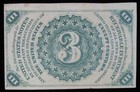 3rd Issue 3 Cent Washington Light Background Fractional Currency Crisp Unc  10