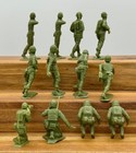 Vintage 1960-70s Marx Wwii Battleground Us Gi Soldiers Lot 12  olive Green  Vgc