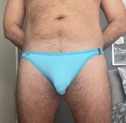 Mens Sexy Turquoise Size L Brave Person Unlined Detachable Bikini Swimsuit