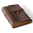 Leather Journal Notebook - Genuine Leather Journals For 5 x7 1  Dark Brown