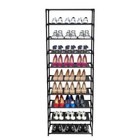10 Tier Stackable Shoe Rack Storage Shelves - Stainless Steel Frame Holds 50 Pai